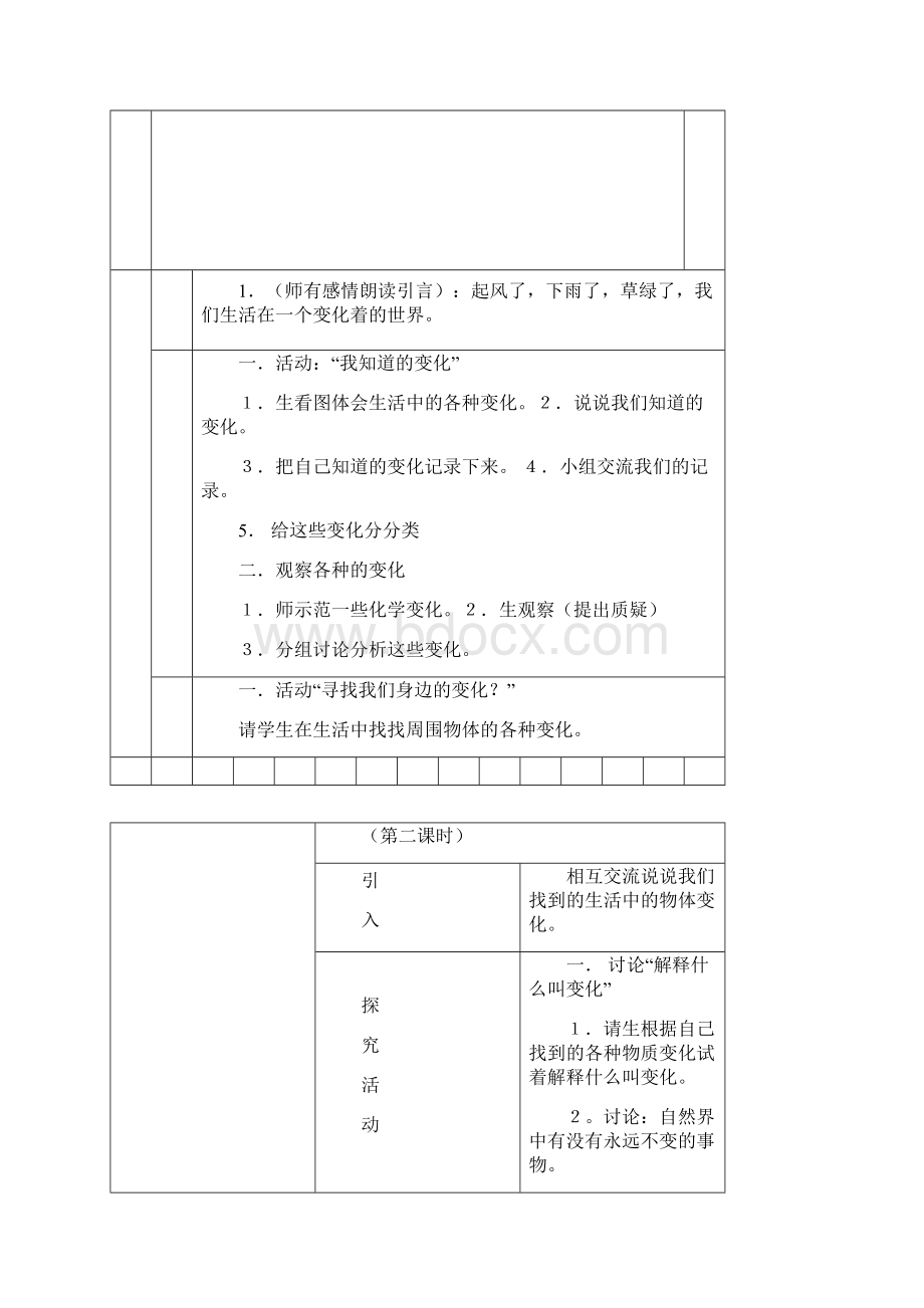 河北人民教育出版社四年级下册科学教案文档格式.docx_第2页