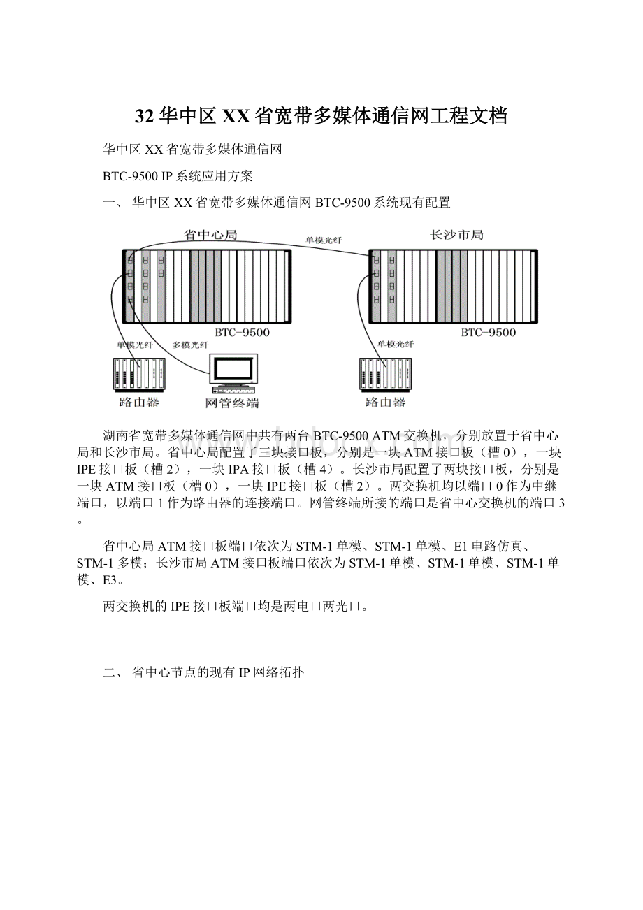 32华中区XX省宽带多媒体通信网工程文档.docx