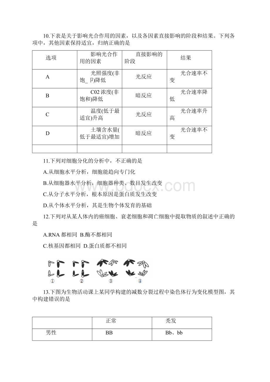 届高三生物上册月考试题.docx_第3页