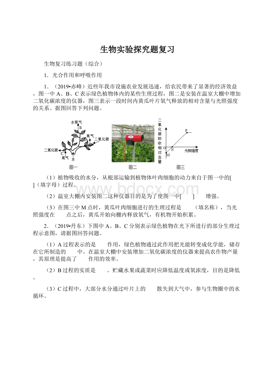 生物实验探究题复习Word文档格式.docx