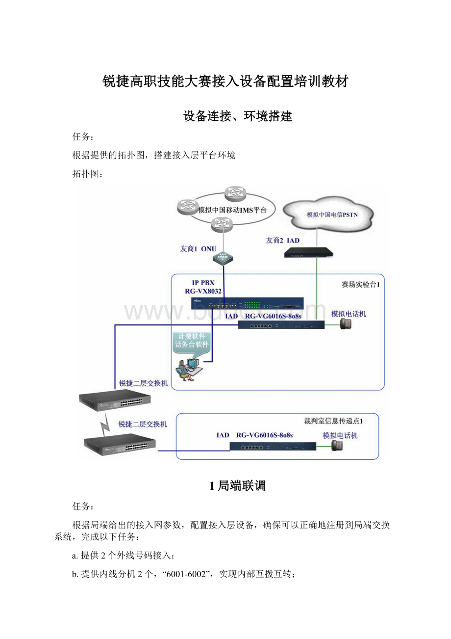 锐捷高职技能大赛接入设备配置培训教材Word格式.docx