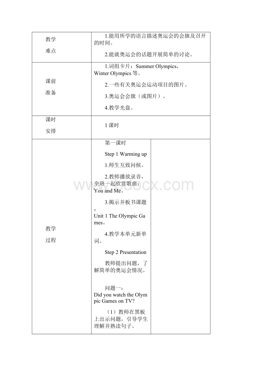 闽教版小学英语六年级上教案Word文档格式.docx_第2页