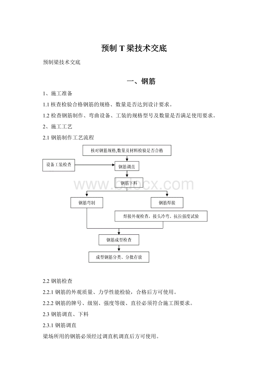 预制T梁技术交底.docx_第1页