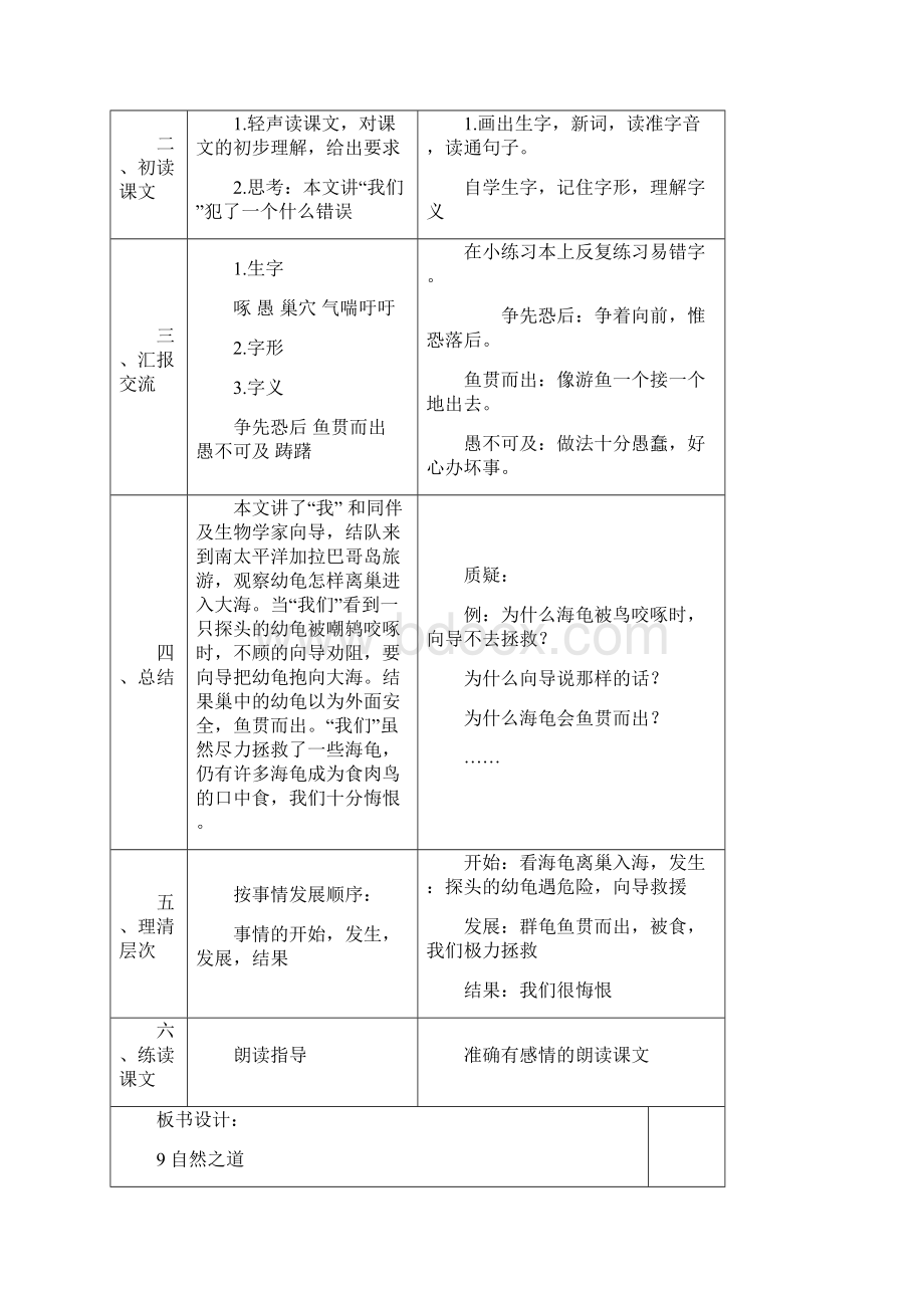 表格教案四年级语文下册第三单元教案.docx_第2页