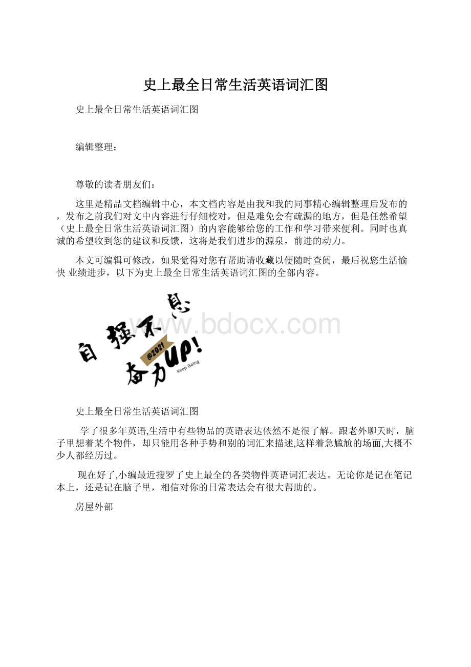 史上最全日常生活英语词汇图.docx