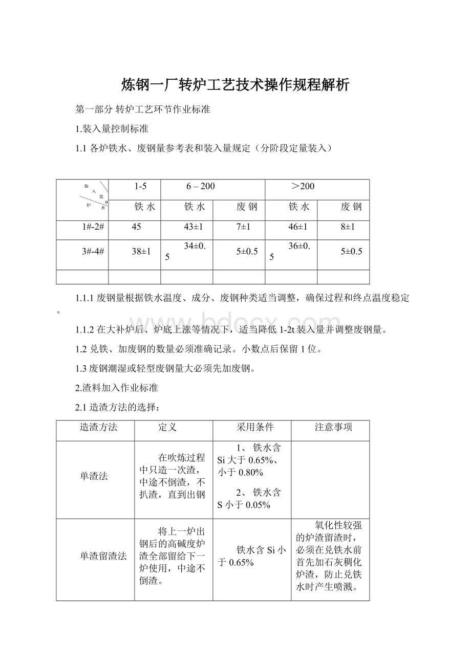 炼钢一厂转炉工艺技术操作规程解析.docx_第1页