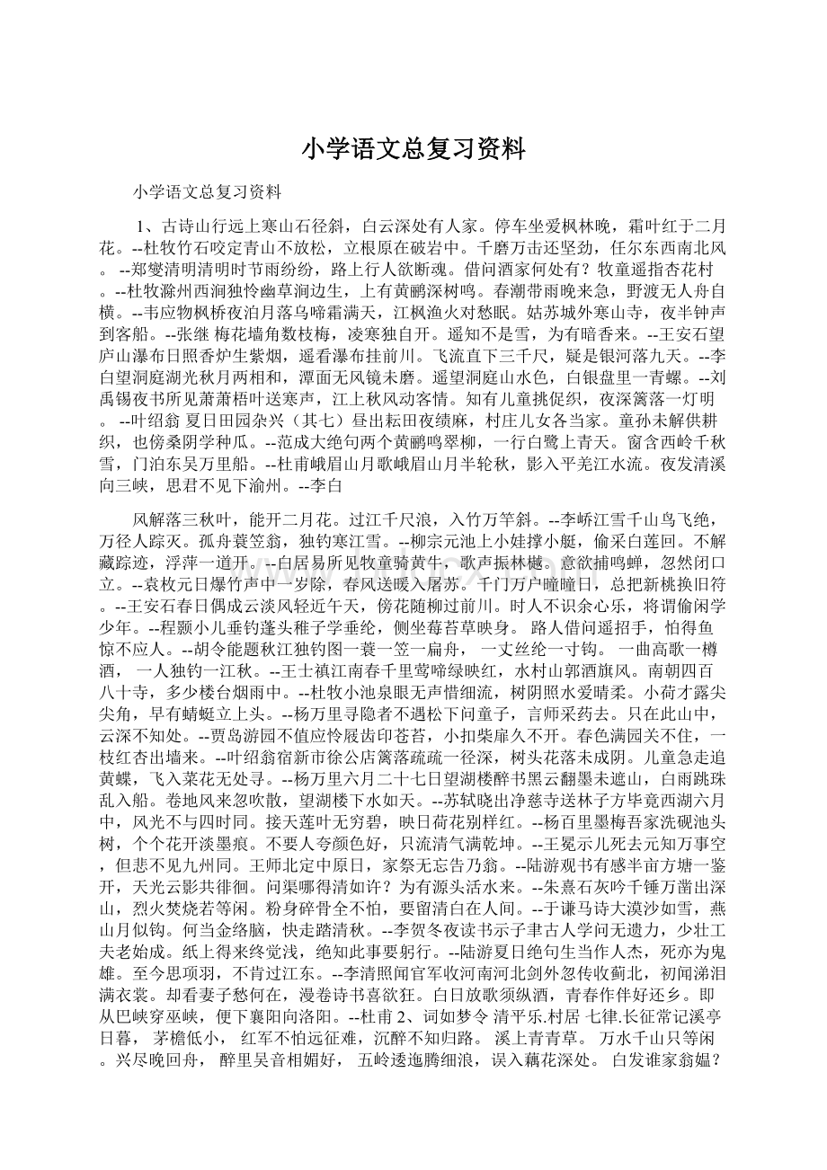 小学语文总复习资料Word格式.docx