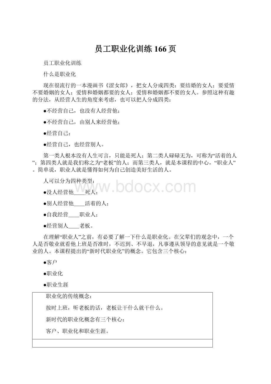 员工职业化训练166页Word文档格式.docx