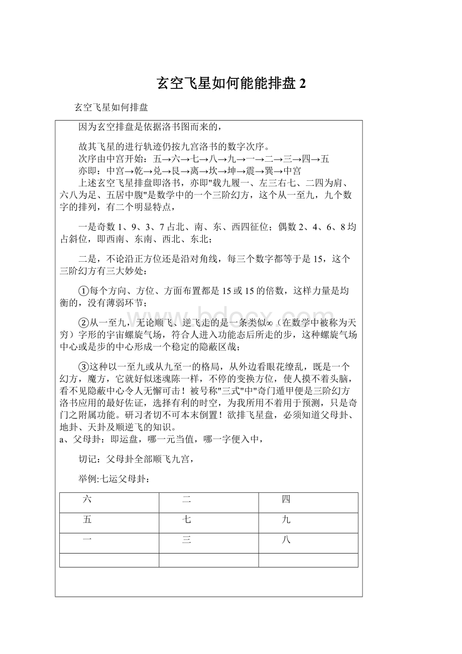 玄空飞星如何能能排盘 2.docx_第1页