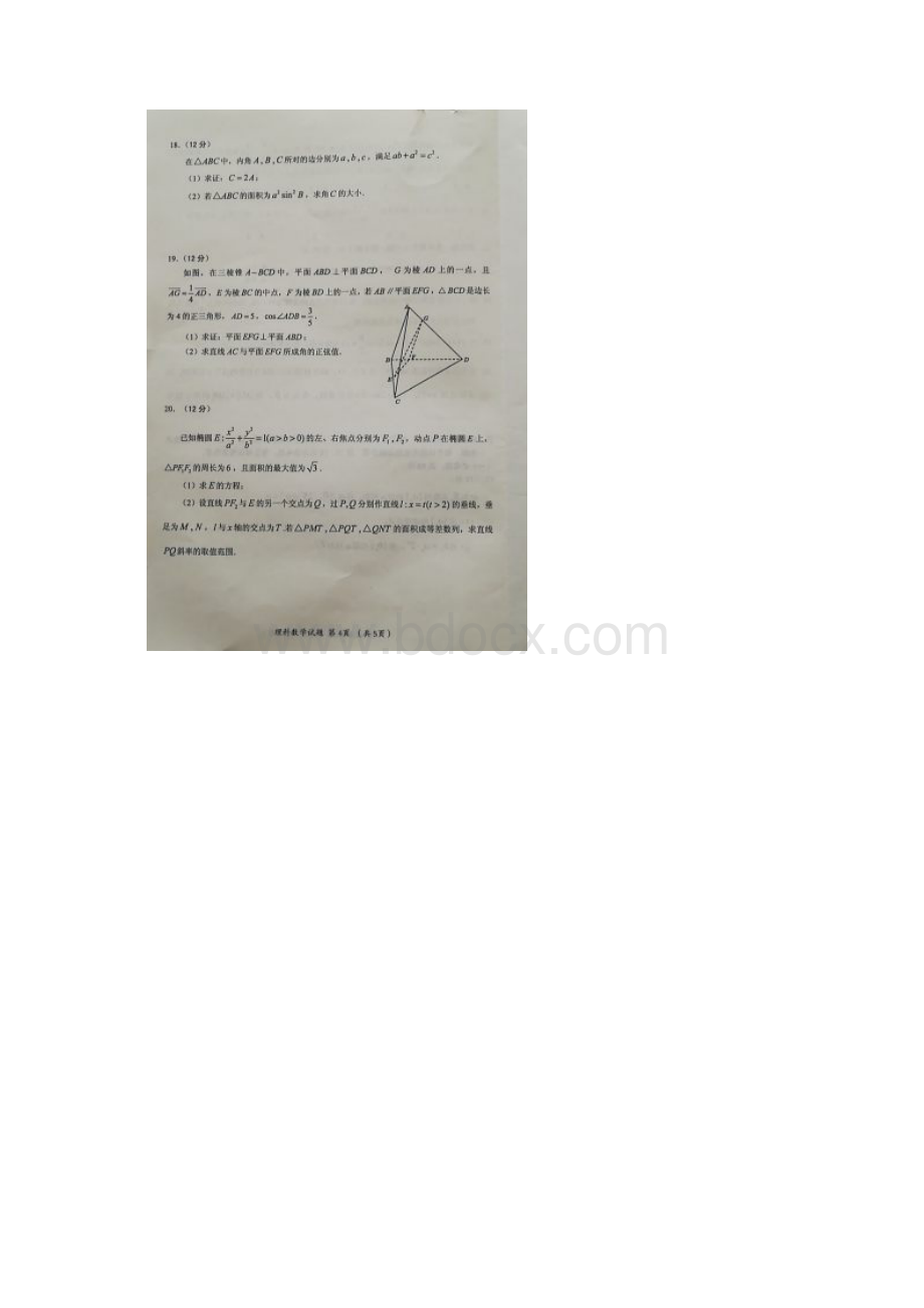 届福建省三明市高三上学期期末质量检测数学理试题 扫描版.docx_第3页