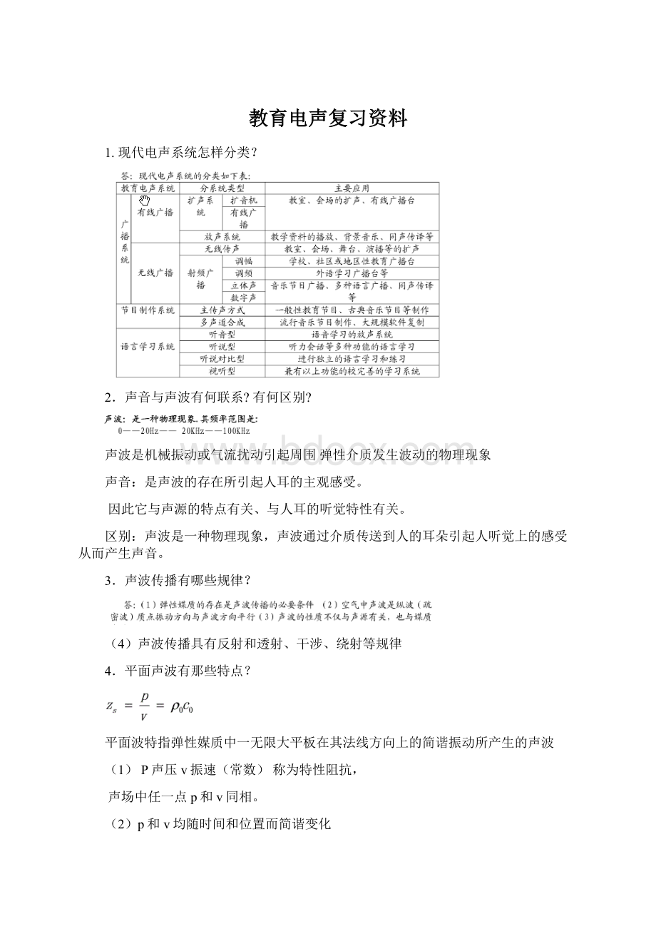 教育电声复习资料.docx