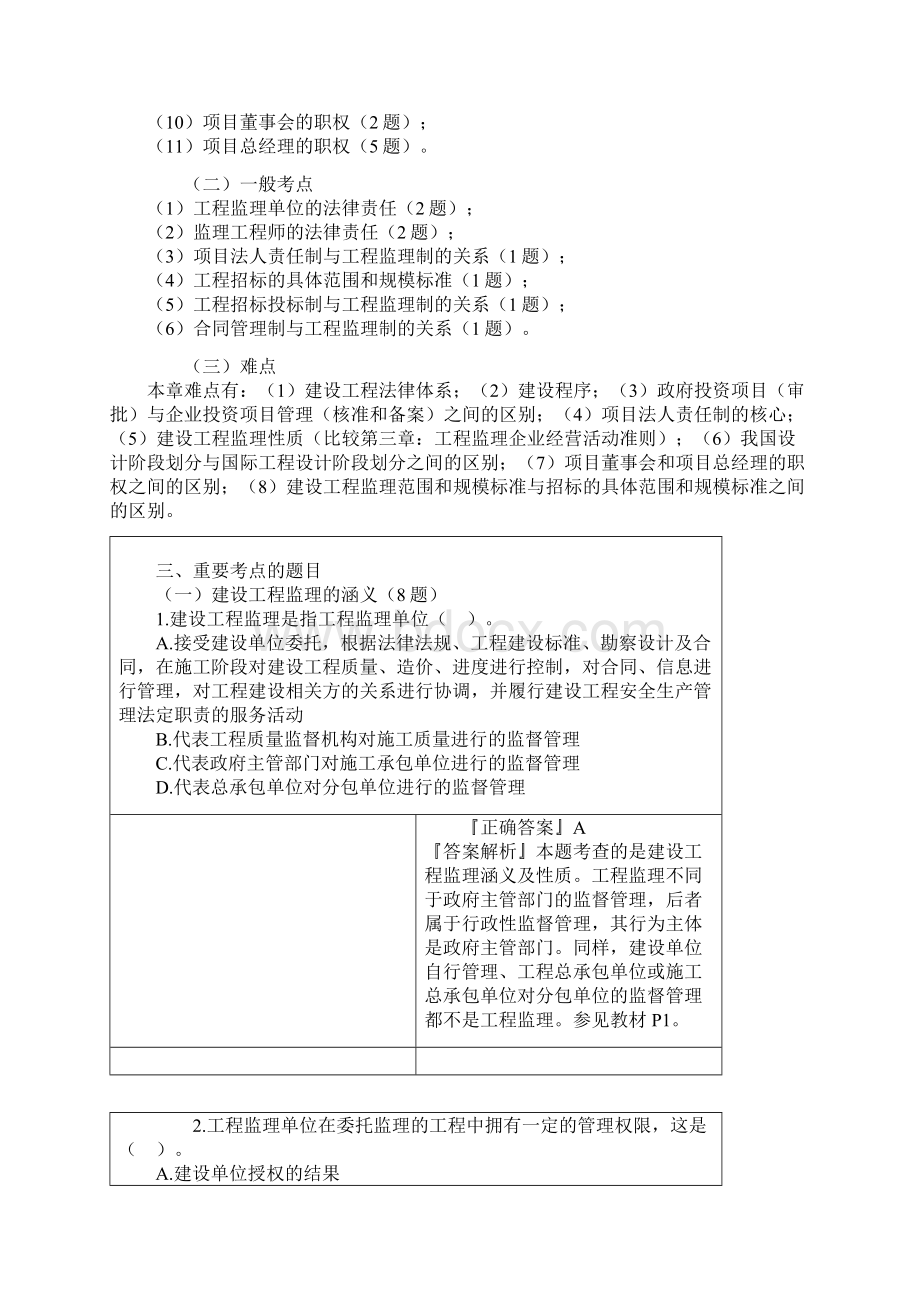 监理工程师《理论与法规》建设工程监理制度典型习题讲义一Word下载.docx_第2页