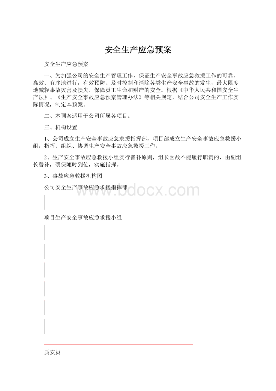 安全生产应急预案Word格式.docx_第1页