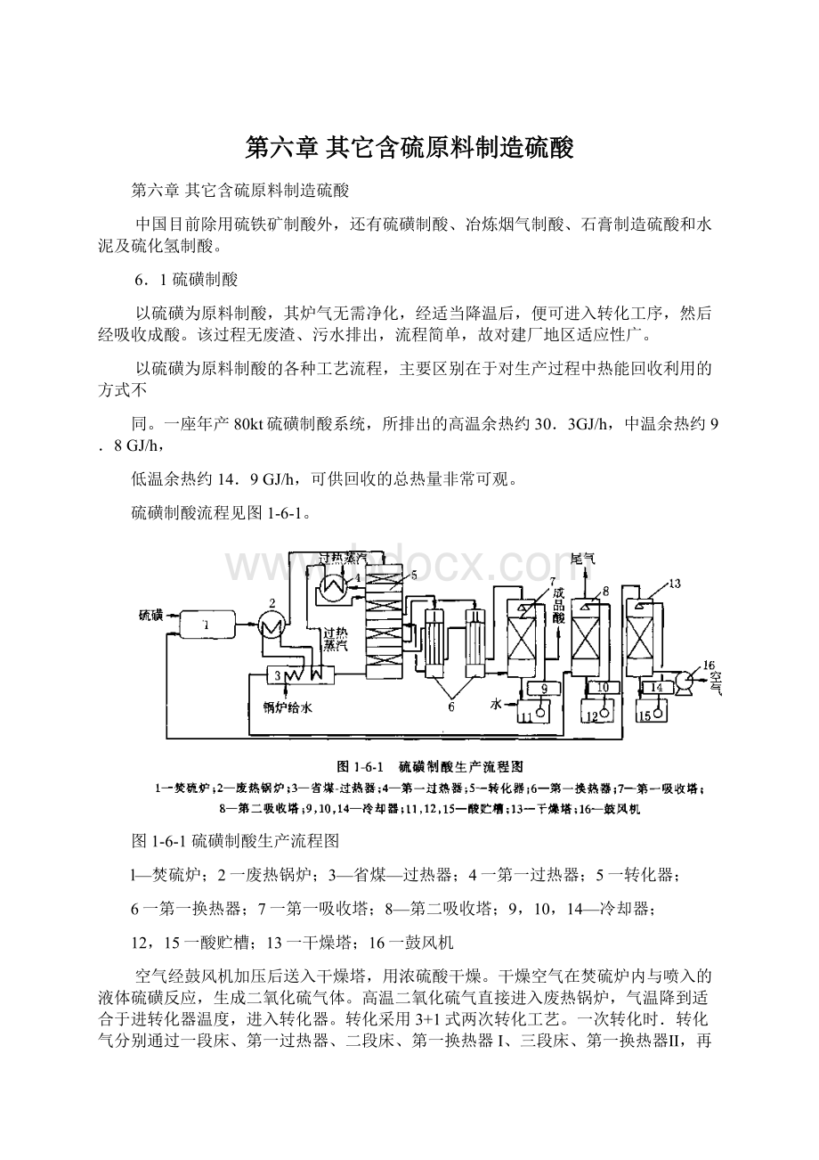 第六章其它含硫原料制造硫酸.docx