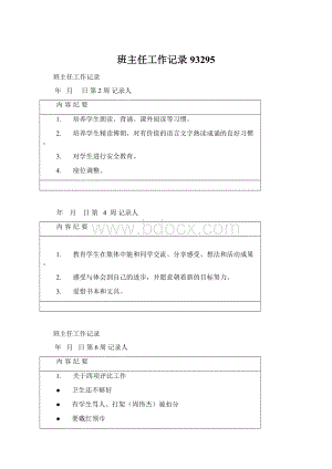 班主任工作记录93295Word文档格式.docx