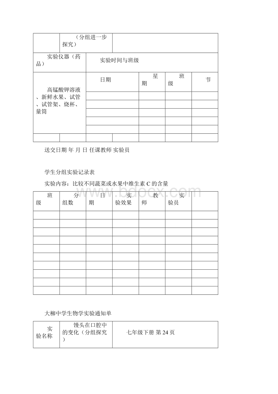 生物7下实验记录表格Word文档格式.docx_第3页