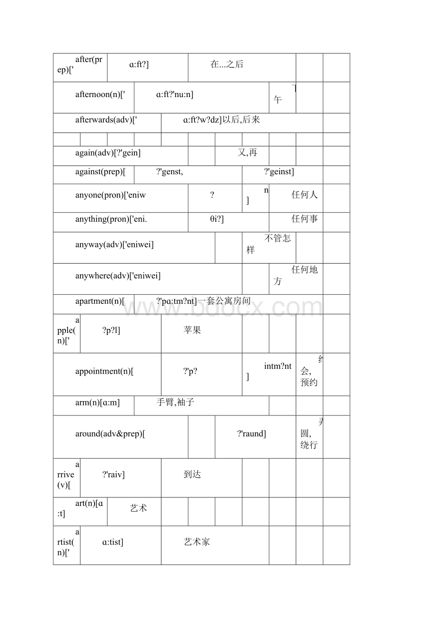 KET高频词汇表全可打印.docx_第2页