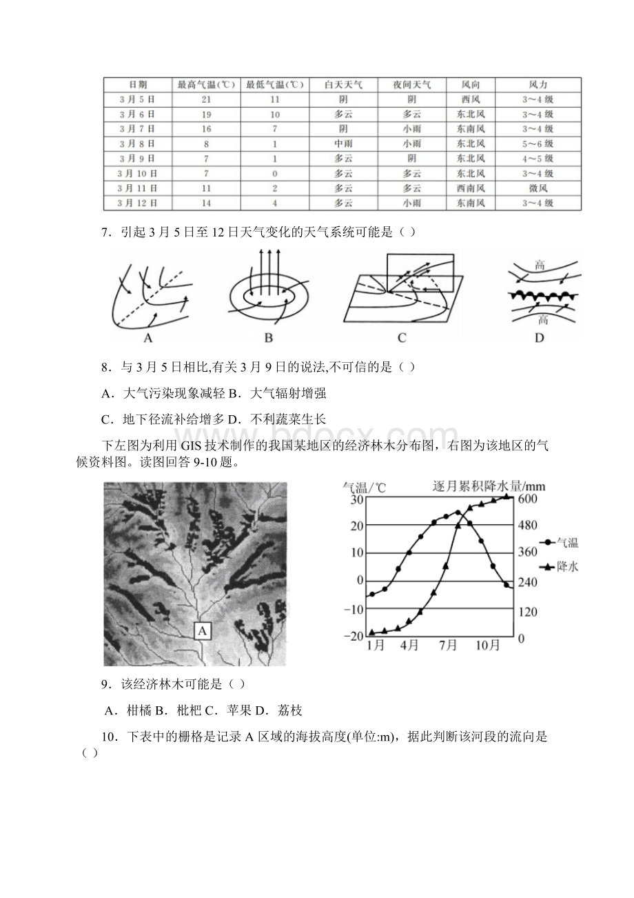 全国卷河北省衡水中学届高三地理摸底联考试题Word格式.docx_第3页