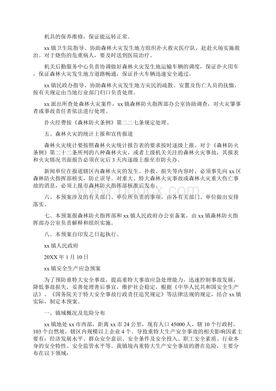 乡镇防火灾害应急预案Word文件下载.docx_第3页