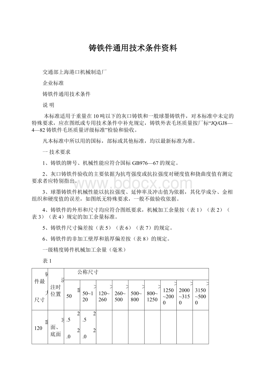 铸铁件通用技术条件资料文档格式.docx_第1页