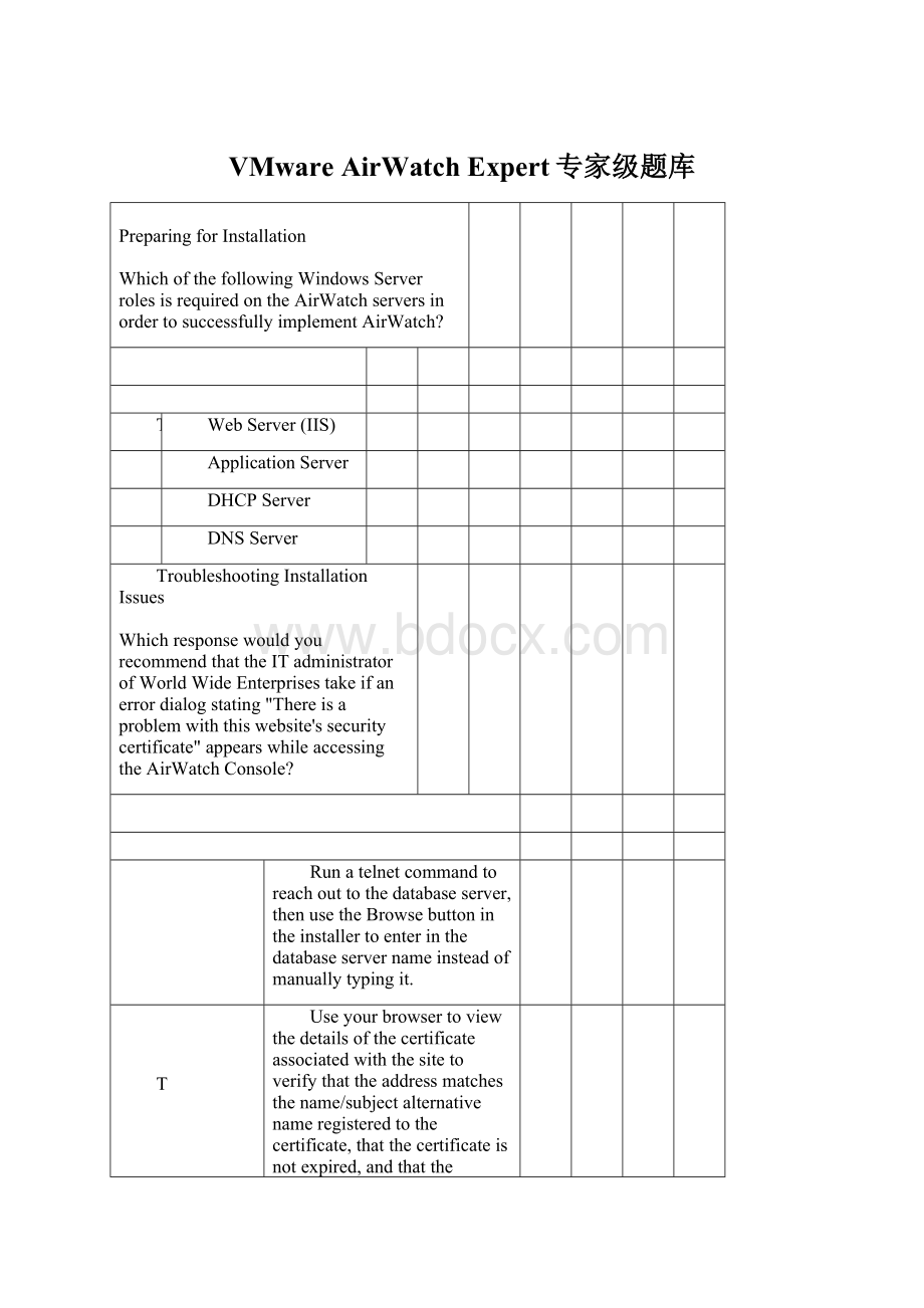 VMware AirWatch Expert专家级题库Word格式.docx