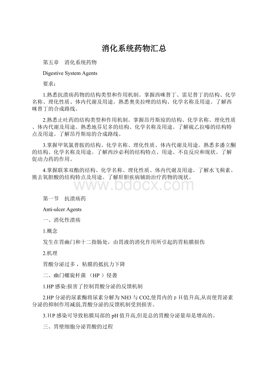 消化系统药物汇总文档格式.docx