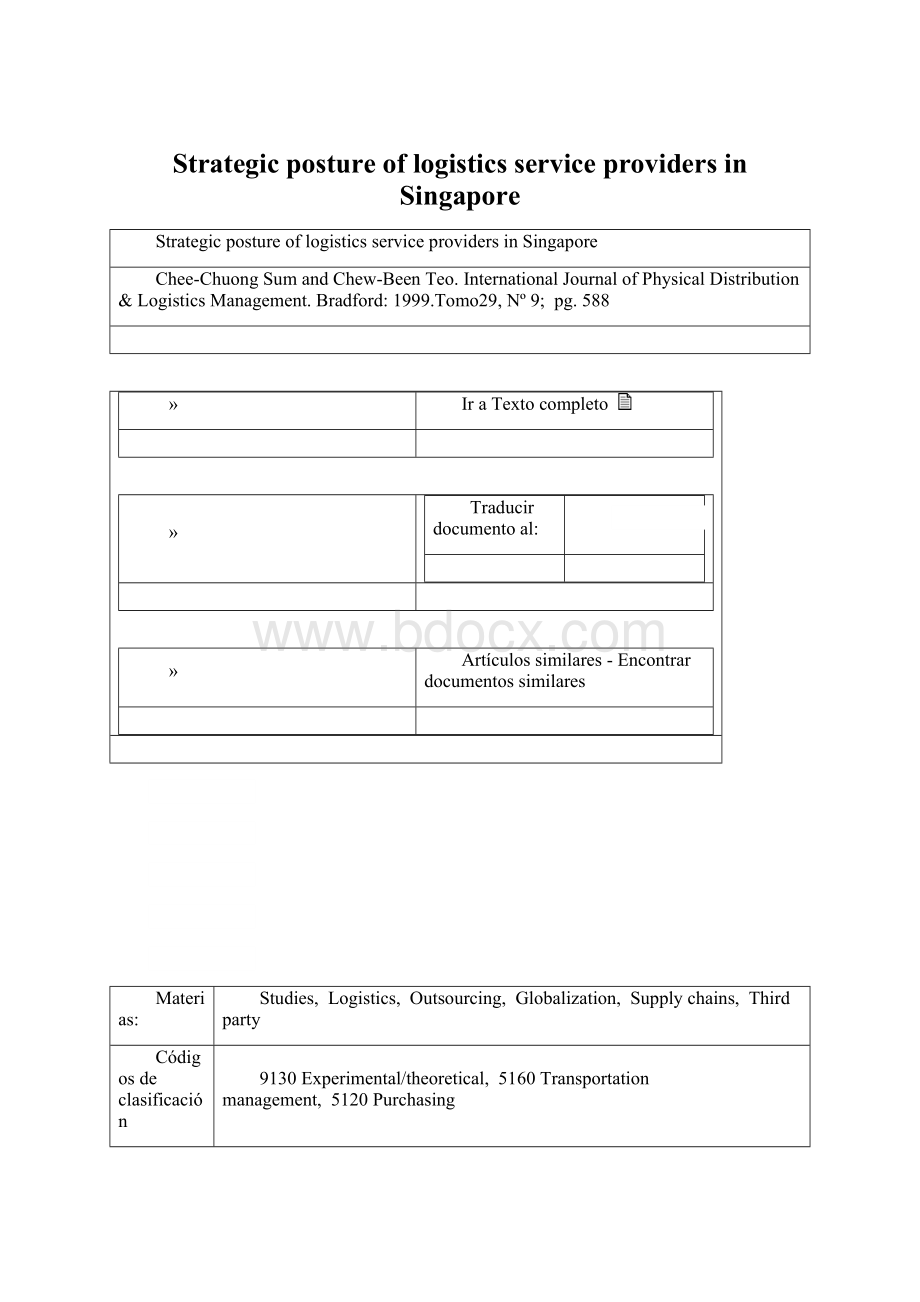 Strategic posture of logistics service providers in Singapore.docx_第1页