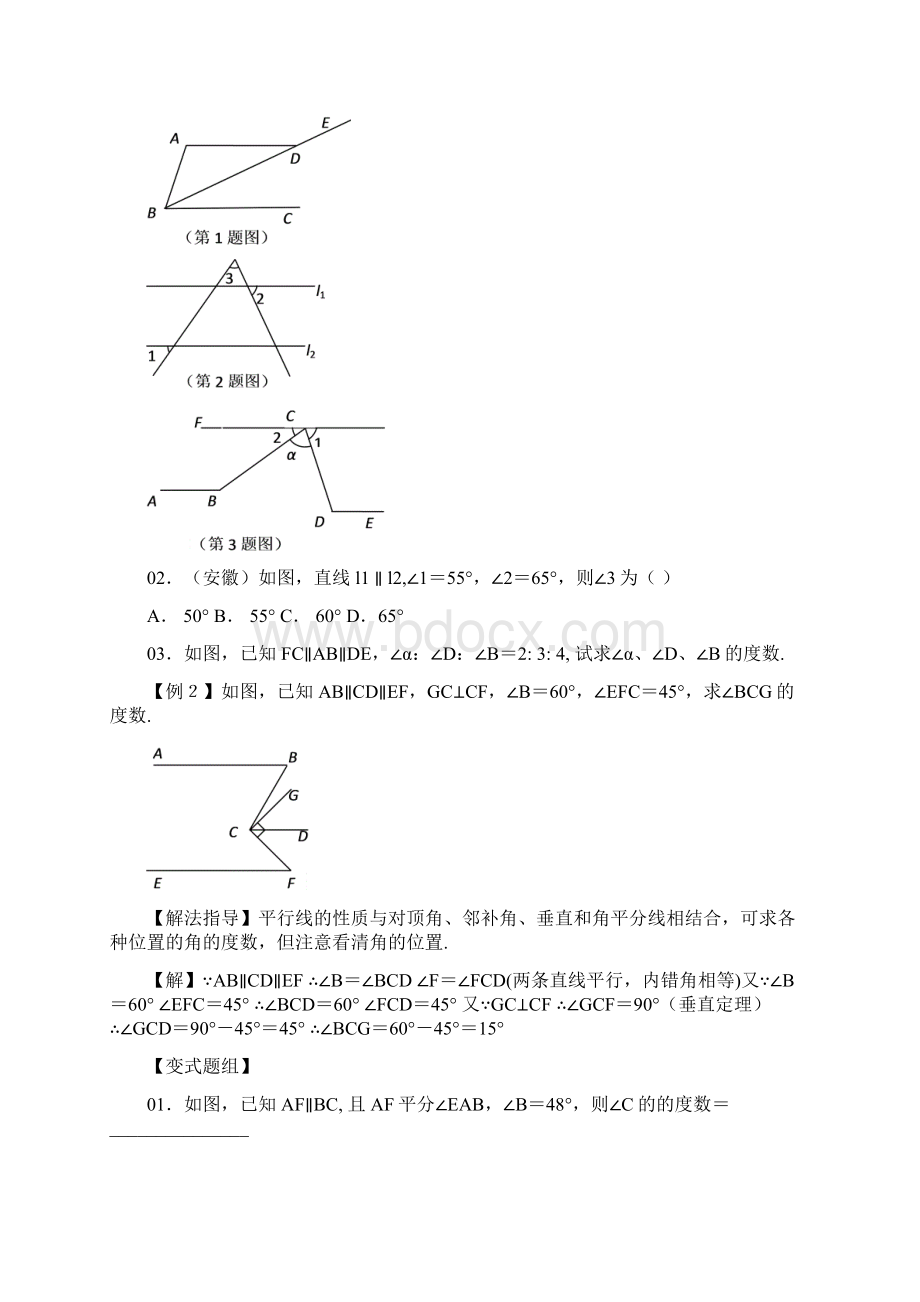 广东省深圳市罗湖区望桐路七年级数学 第13讲 平行线的.docx_第2页