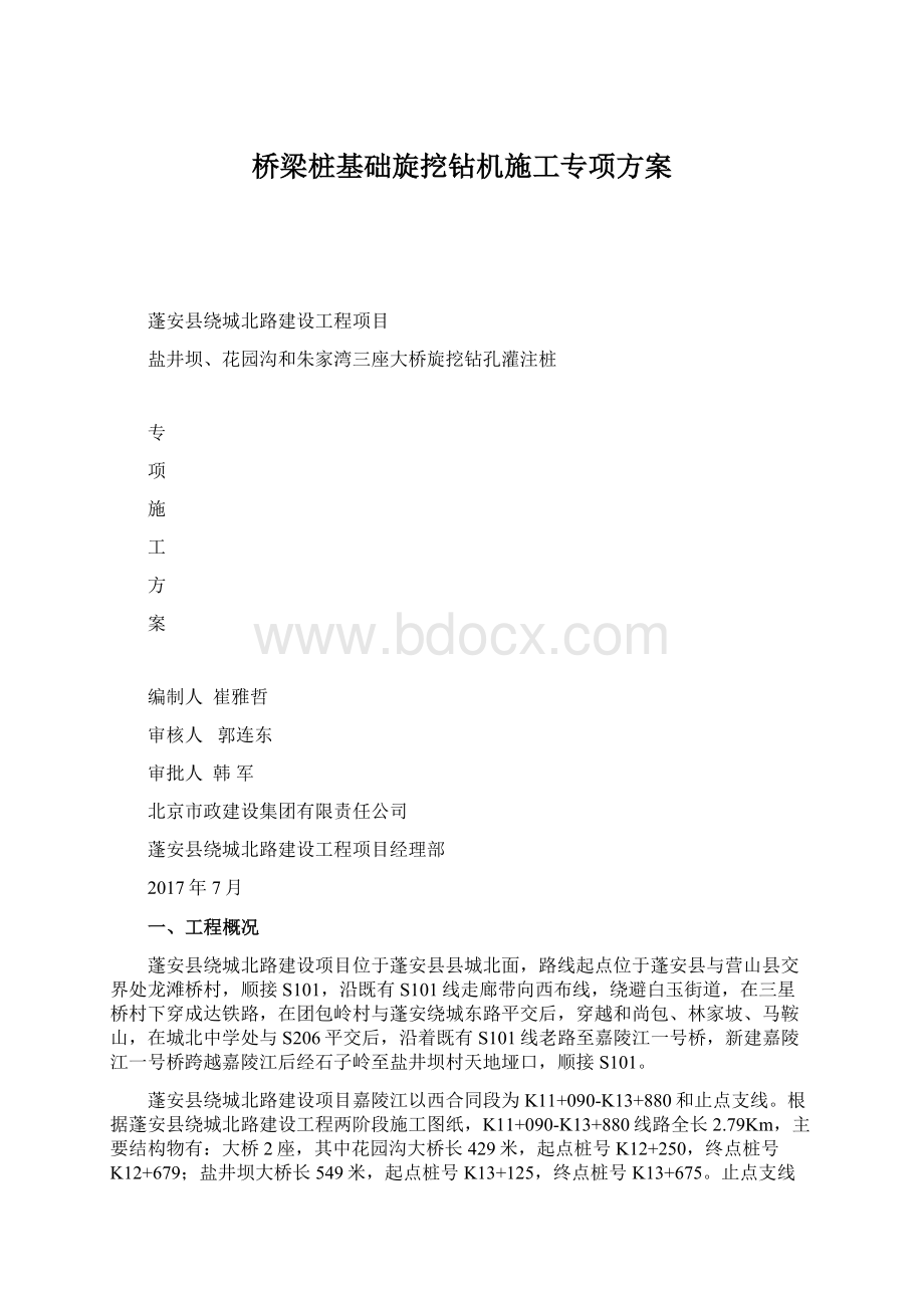 桥梁桩基础旋挖钻机施工专项方案.docx_第1页