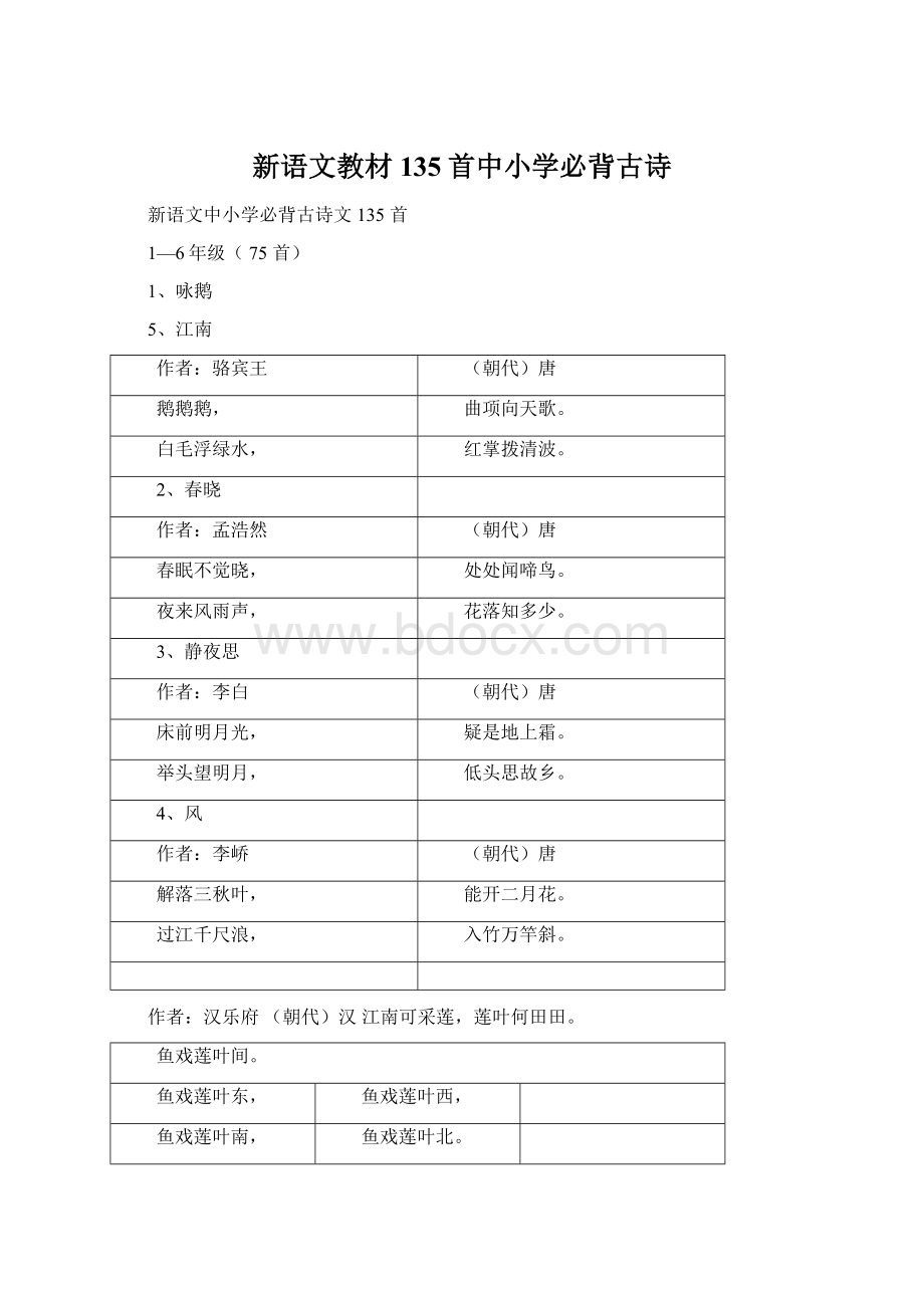 新语文教材135首中小学必背古诗.docx_第1页