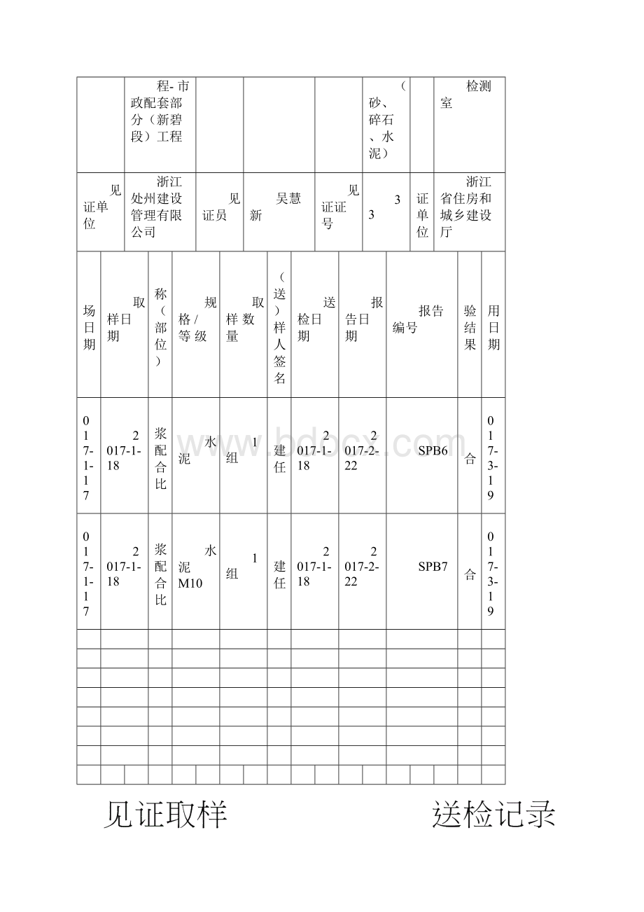 见证取样送检记录台帐范本.docx_第3页