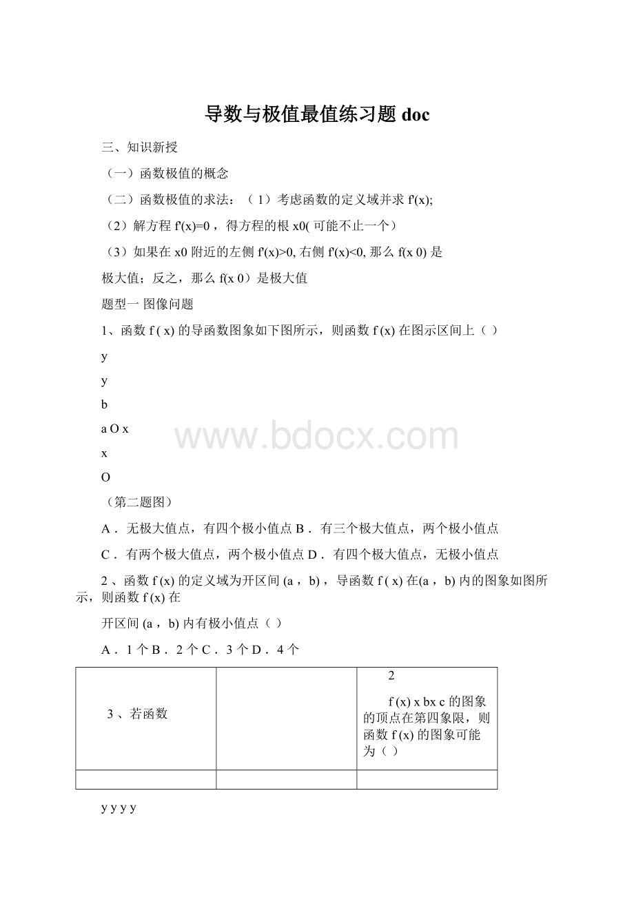 导数与极值最值练习题doc.docx