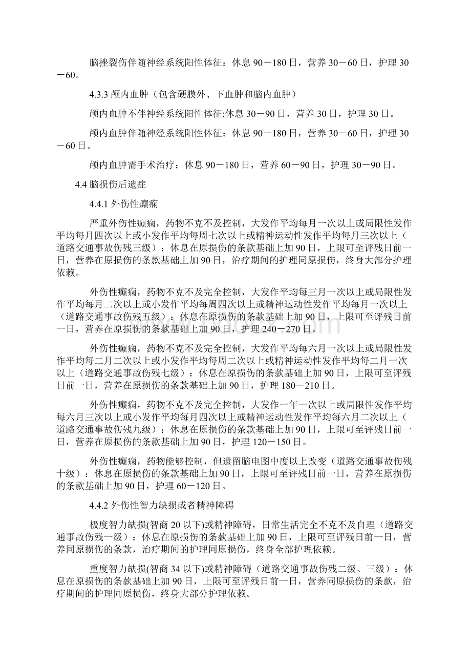 人身损害误工期护理期营养期评定规范.docx_第3页