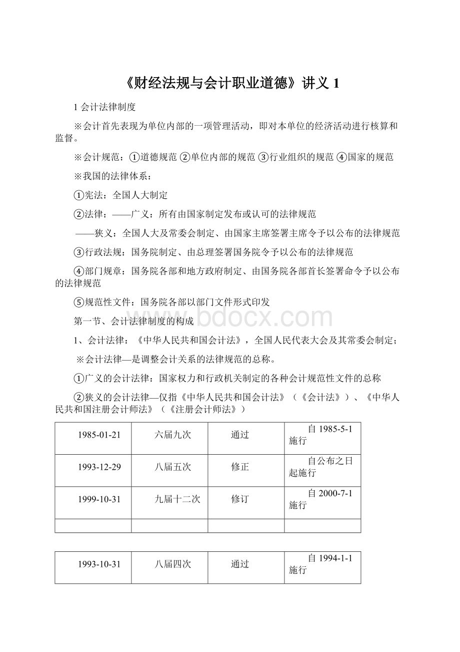 《财经法规与会计职业道德》讲义1.docx