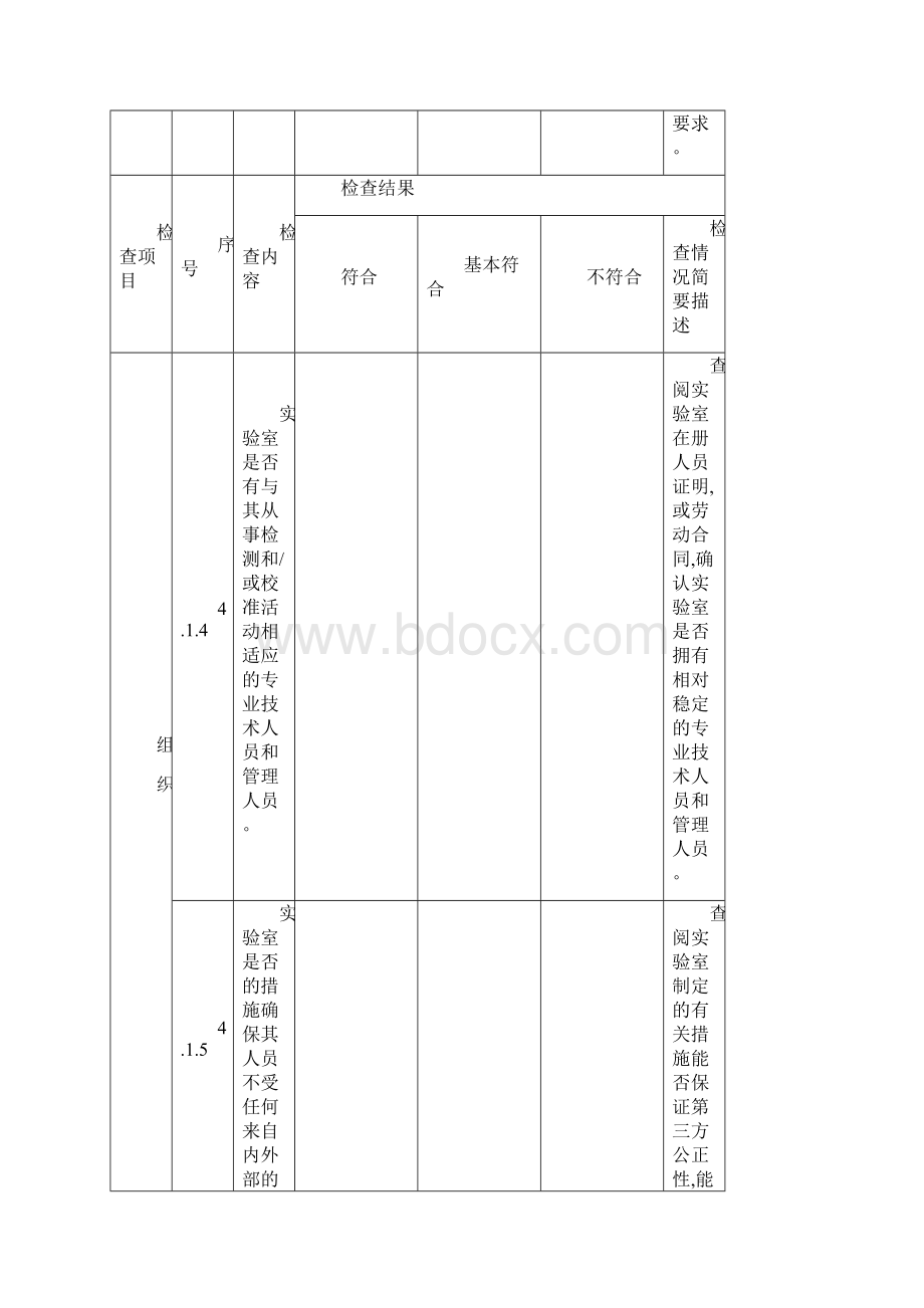 度内部质量体系审核检查表Word格式.docx_第3页