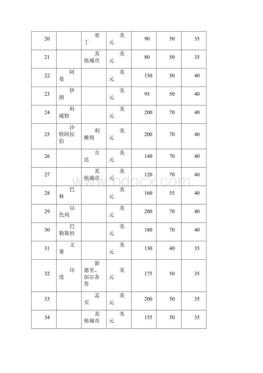 因公出国境各项费用开支实用标准Word格式.docx_第3页