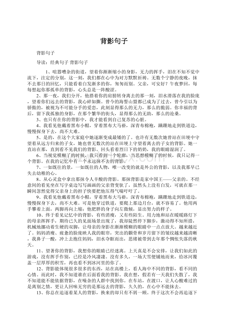 背影句子Word格式文档下载.docx_第1页