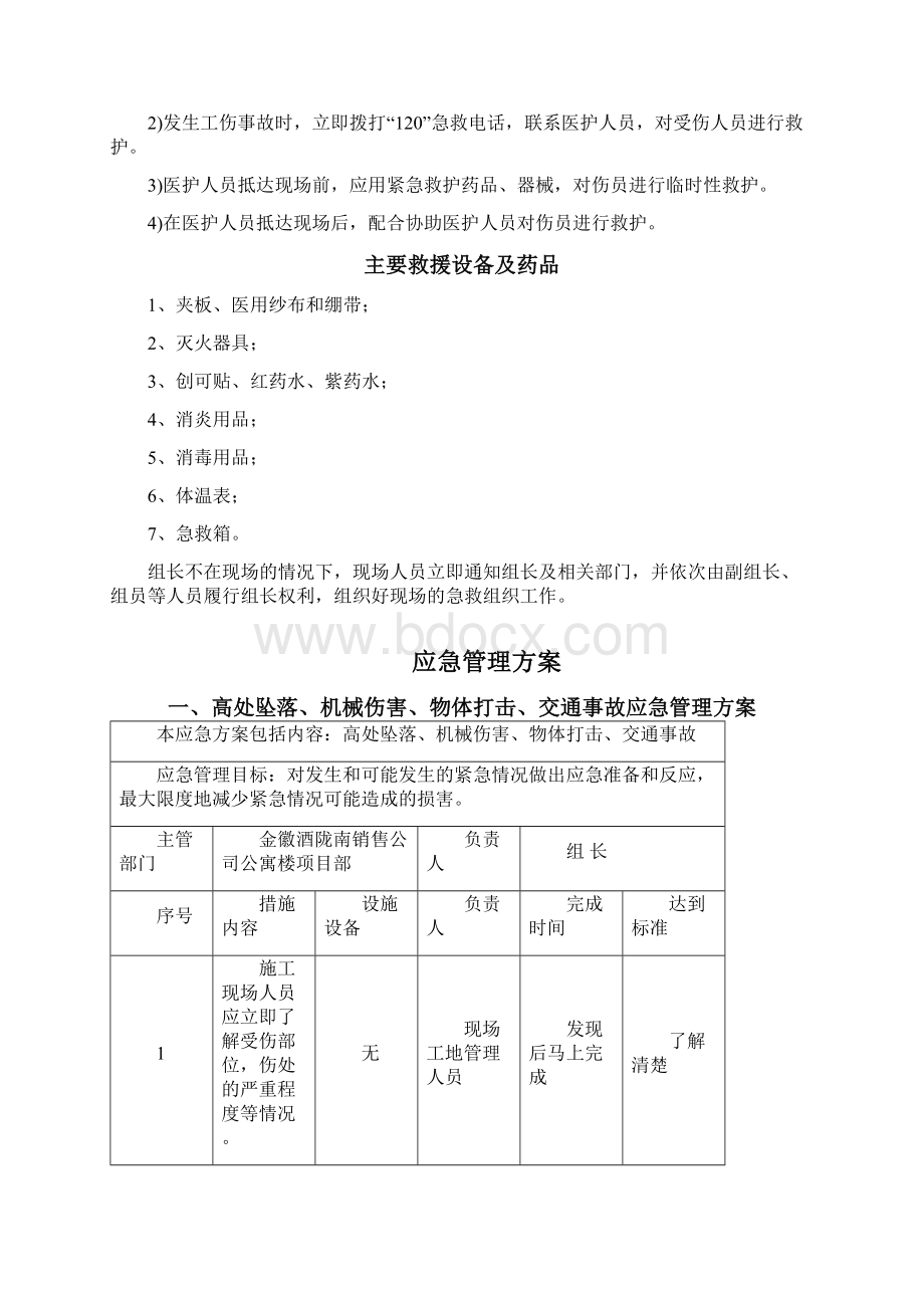 施工现场应急管理与应急救援预案Word文档格式.docx_第3页