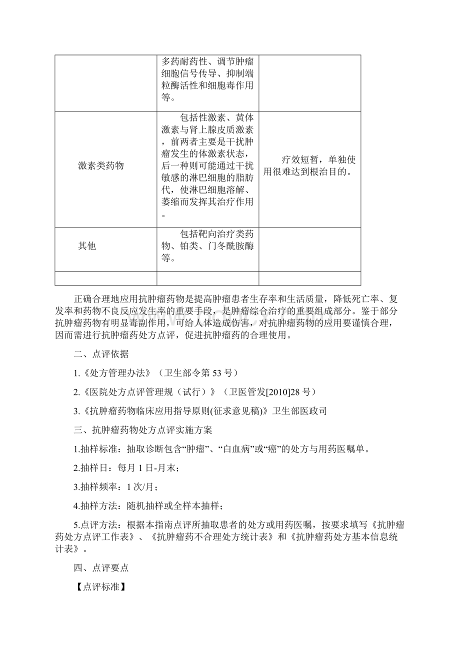 北京市医疗机构处方专项点评的指南之抗肿瘤药物处方点评的指南Word格式.docx_第3页