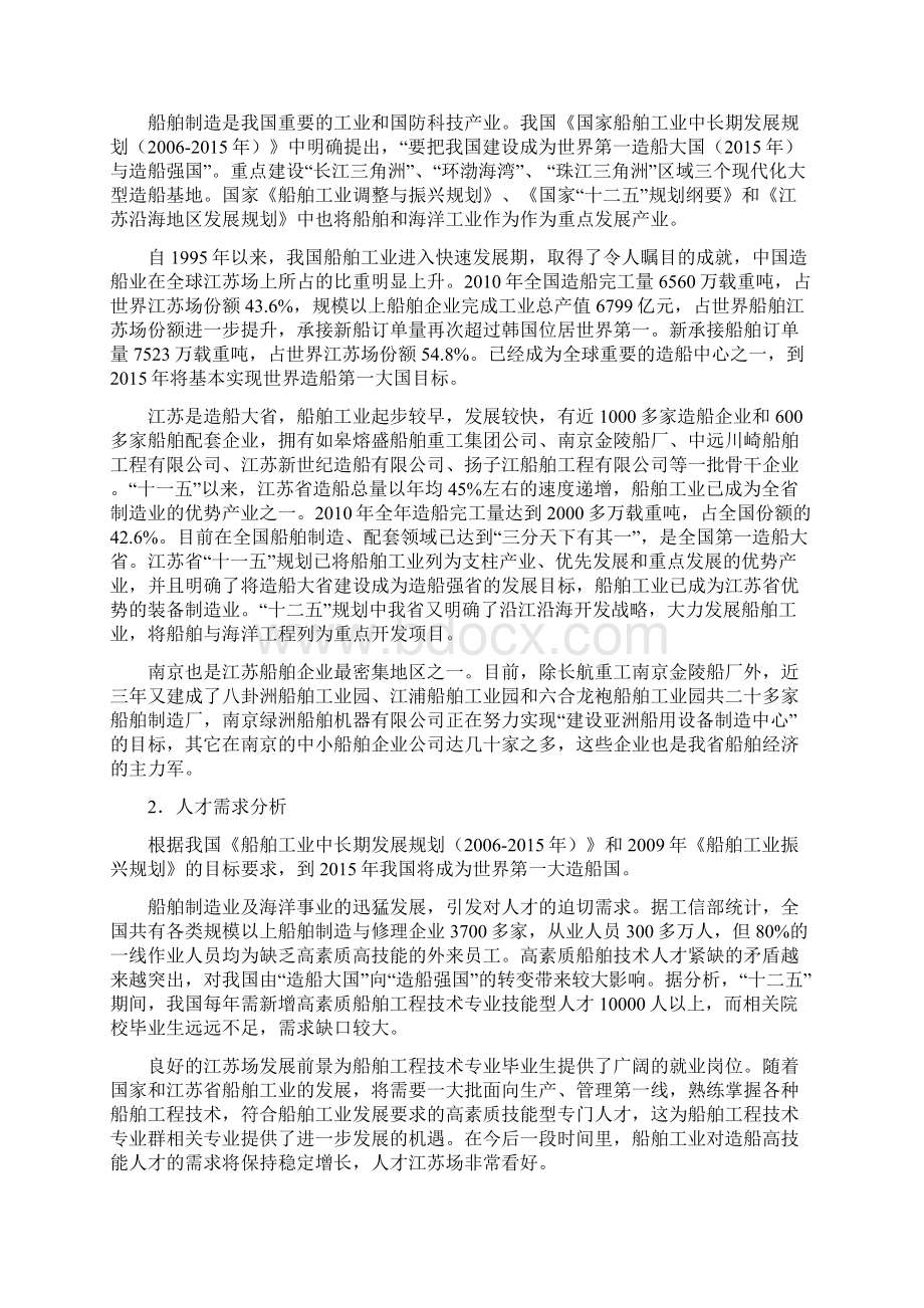 高职高专江苏海事职业技术学院船舶工程技术专业建设方案docWord文件下载.docx_第2页