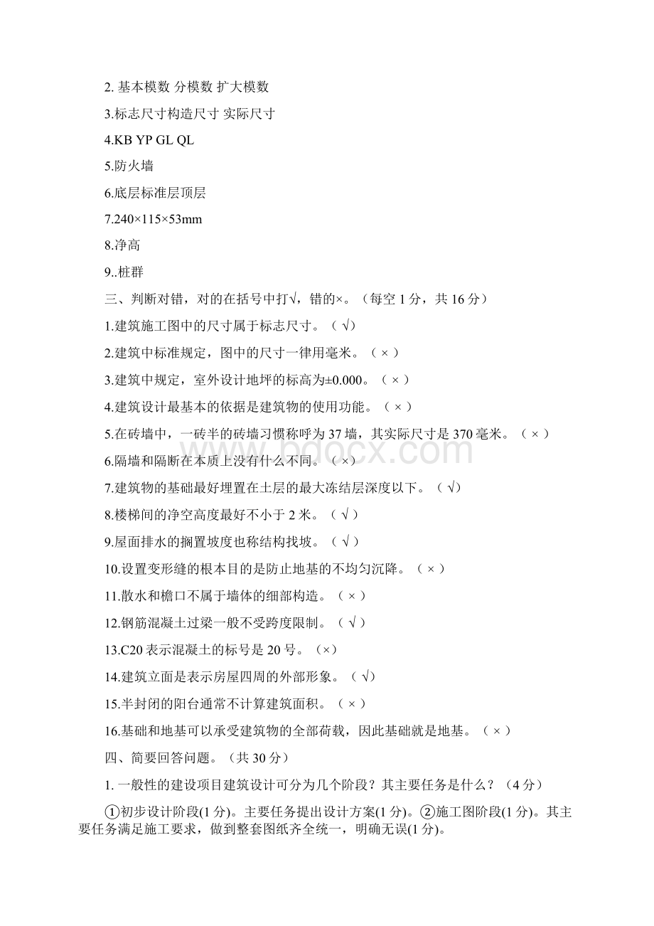 推荐房屋建筑学考试试题优秀word范文 21页.docx_第2页