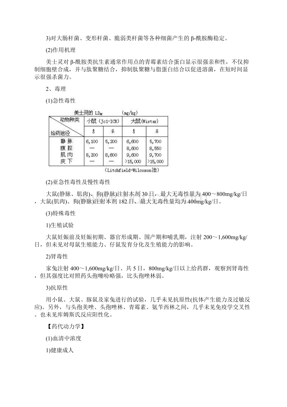 头孢米诺钠粉针剂说明书美士灵word版Word格式文档下载.docx_第2页