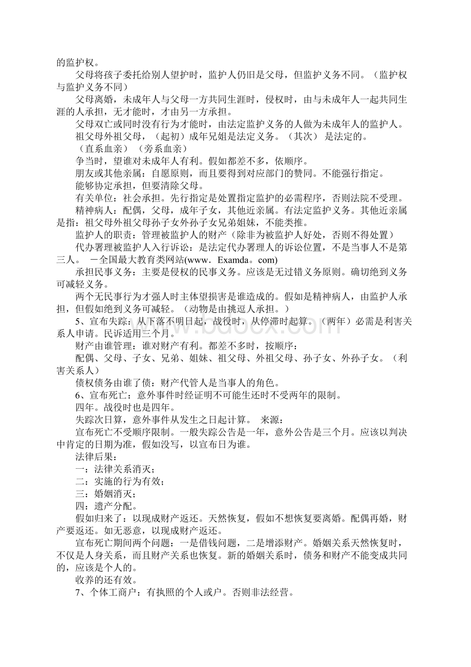 政法干警考试民法学重点提炼Word文档格式.docx_第2页