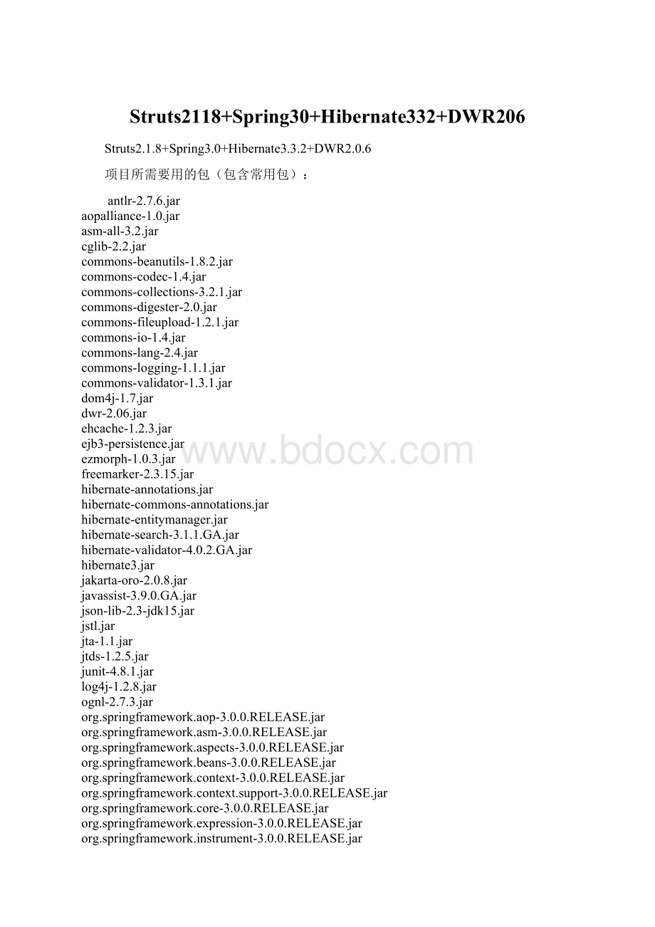 Struts2118+Spring30+Hibernate332+DWR206.docx