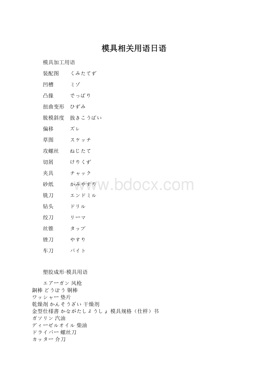 模具相关用语日语.docx_第1页