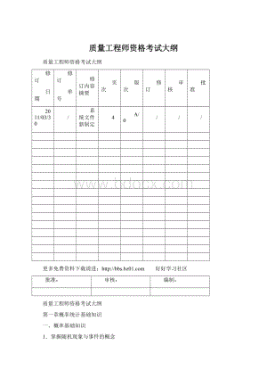 质量工程师资格考试大纲.docx