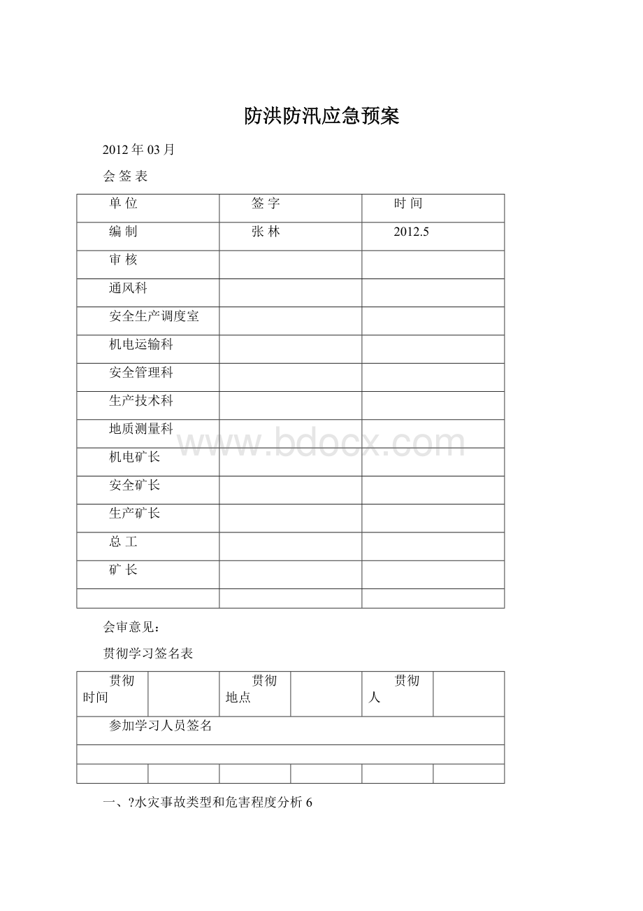 防洪防汛应急预案Word文件下载.docx