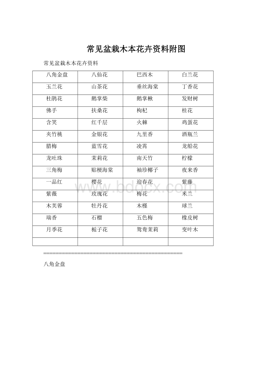 常见盆栽木本花卉资料附图.docx_第1页