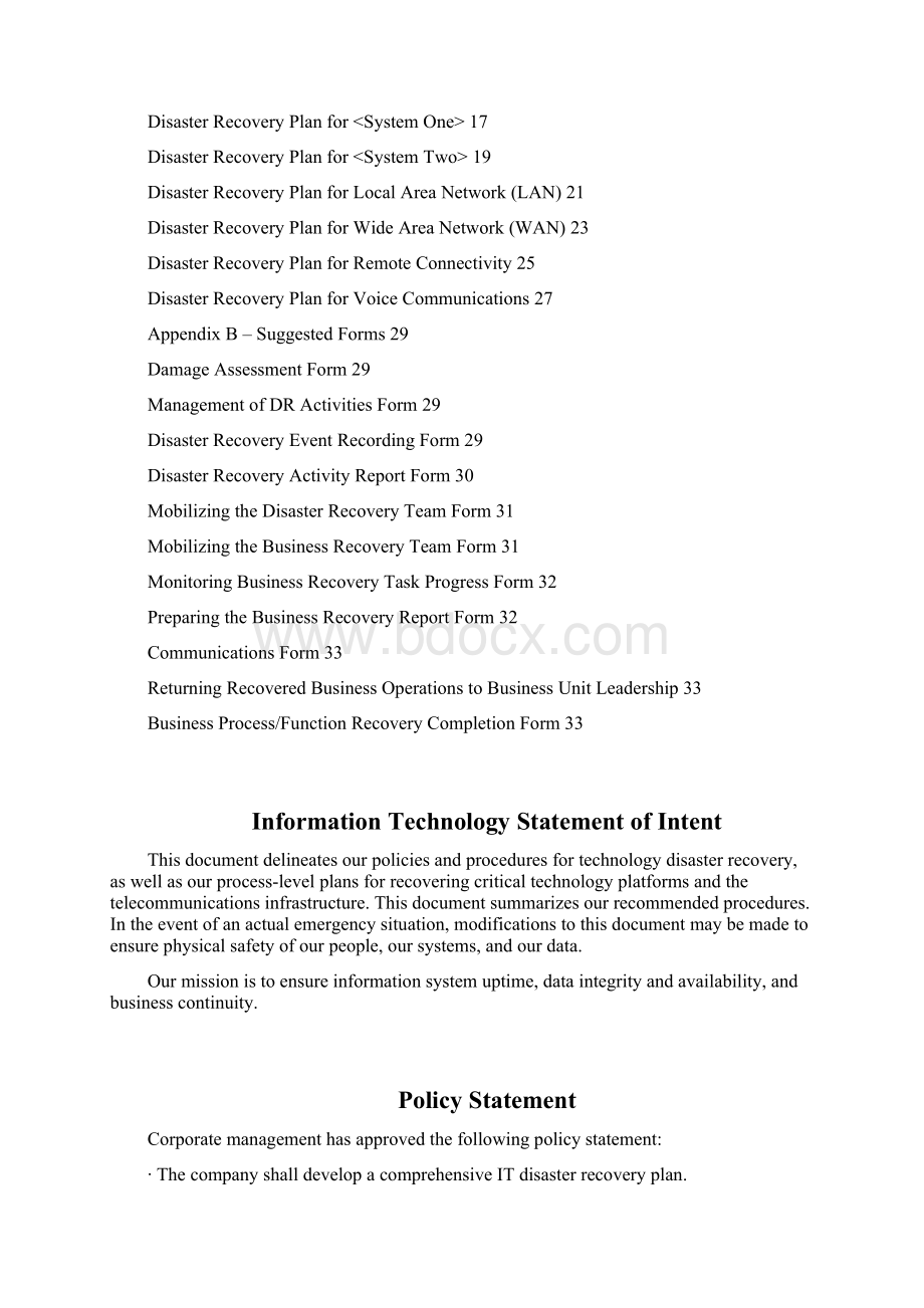 IT Disaster Recovery template by SearchDisasterRecoveryWord文档格式.docx_第3页