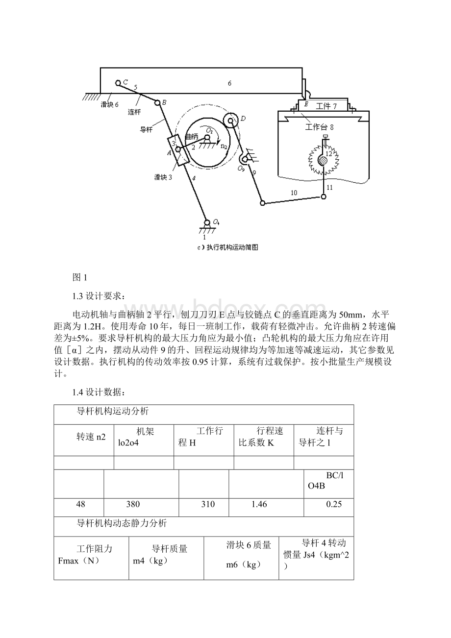 牛头刨床机械系统方案设计Word文档格式.docx_第2页